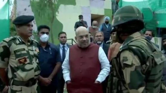 File photo of Union home minister Amit Shah in Jammu and Kashmir.