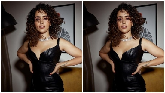 Sanya Malhotra declares her love for black in a stunning attire(Instagram/@sanyamalhotra_)