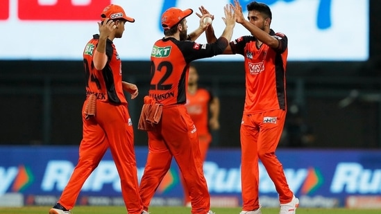 MI vs SRH IPL 2022 Highlights: Umran Malik celebrates after picking a wicket with teammates