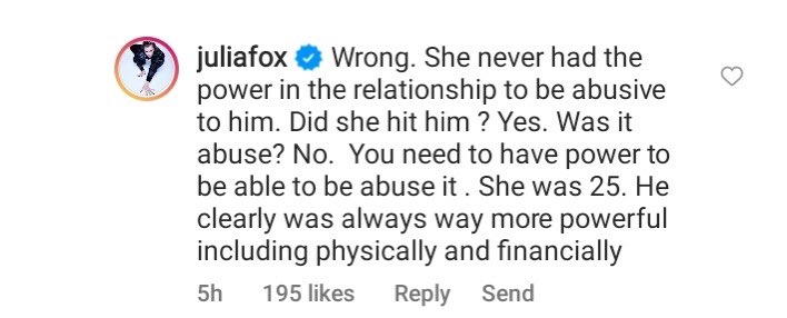 Julia Fox on Amber Heard and Johnny Depp case.