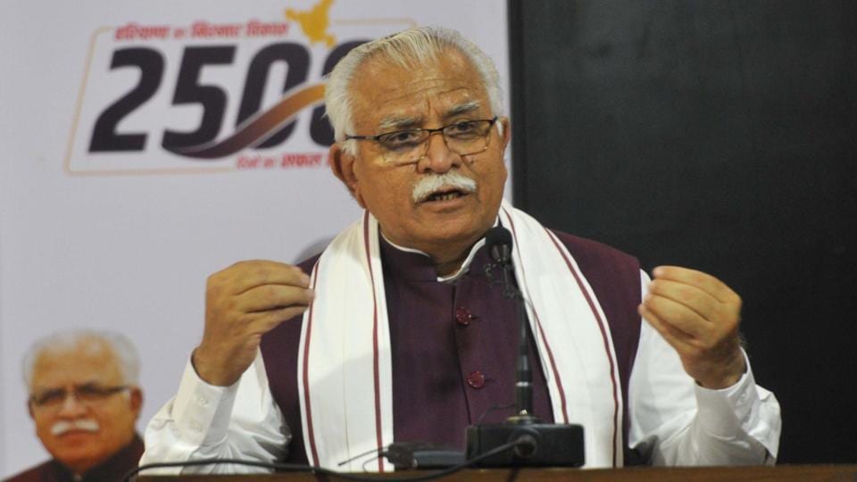 Haryana chief minister Manohar Lal Khattar. (HT file photo) Haryana chief minister Manohar Lal Khattar. (HT file photo)