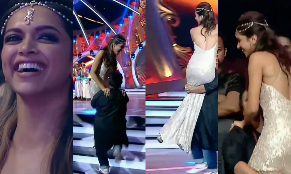 When Bharti Singh lifted Deepika Padukone and carried her up the stairs at an awards show.