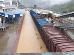 The submerged railway tracks at New Halflong train station in Assam’s Dima Hasao district on Tuesday. (HT Photo)(HT_PRINT) The submerged railway tracks at New Halflong train station in Assam’s Dima Hasao district on Tuesday. (HT Photo)(HT_PRINT)