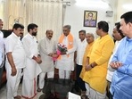 Basavaraj Horatti, who recently resigned as the Chairman of Karnataka Legislative Council and MLC, on Wednesday joined the BJP. (Source: BSBommai/Twitter) Basavaraj Horatti, who recently resigned as the Chairman of Karnataka Legislative Council and MLC, on Wednesday joined the BJP. (Source: BSBommai/Twitter)