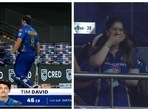 Sara Tendulkar's reaction to Tim David's run out Sara Tendulkar's reaction to Tim David's run out