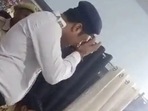 . A video of the constable crying has gone viral on social media. . A video of the constable crying has gone viral on social media.