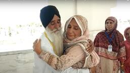 Mumtaz Bibi reuniting with her family members in India, at Kartarpur in Pakistan’s Punjab province. (SOURCE: Punjabi Sanjh TV You Tube)
