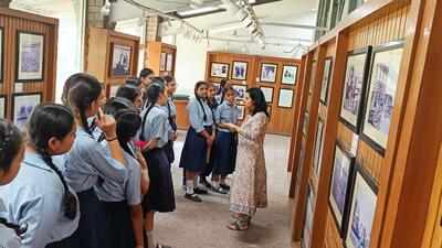 City students touring Le Corbusier Centre, Sector 18, Chandigarh as part of International Museum Day celebrations. (HT Photo)