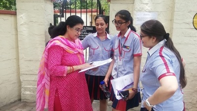 CBSE Class 10 Hindi exam 2022: Class 10 student of Prayag Public School, Lalgopalganj in Prayagraj, Shagun Mishra said that he found the question paper easy but a bit lengthy. (Handout)