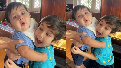 Taimur and Jehangir during their playtime together. Taimur and Jehangir during their playtime together. 