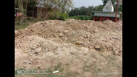 The land around the ancestral house of Dhrupad singer. (HT Photo)