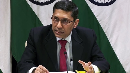 Ministry of external affairs spokesperson Arindam Bagchi said Pakistan has no locus standi to pronounce on or interfere in matters that are internal to India. (ANI) Ministry of external affairs spokesperson Arindam Bagchi said Pakistan has no locus standi to pronounce on or interfere in matters that are internal to India. (ANI)