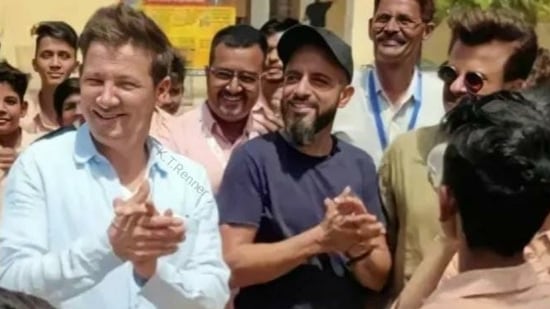 Jeremy Renner and Anil Kapoor in Alwar, Rajasthan.
