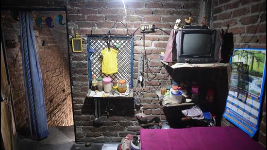 Geeta Devi’s rented house at Parvesh Nagar, on Wednesday. (Sanchit Khanna/HT)