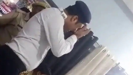 . A video of the constable crying has gone viral on social media.