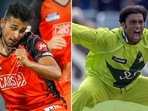 Umran Malik (L) and Shoaib Akhtar
