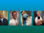 The image shows the flight crew with the newborn baby girl. The image shows the flight crew with the newborn baby girl.