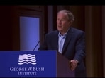 George W Bush on Wednesday mistakenly said ‘brutal invasion of Iraq’ while he meant to say the brutal invasion of Ukraine. George W Bush on Wednesday mistakenly said ‘brutal invasion of Iraq’ while he meant to say the brutal invasion of Ukraine.