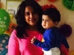 Sameera Reddy with her son, Hans. Sameera Reddy with her son, Hans.
