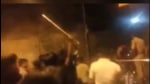 Hindu organisations tried to install an idol of Lord Hanuman near a Muslim shrine in Neemuch’s Purani Kacheri area on Sunday, leading to stone pelting and arson (Video grab) Hindu organisations tried to install an idol of Lord Hanuman near a Muslim shrine in Neemuch’s Purani Kacheri area on Sunday, leading to stone pelting and arson (Video grab)