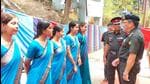 NCC group commander inspects U.P. Girls Battalion (HT photo)