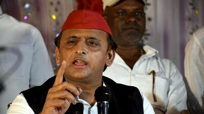 Samajwadi Party national president Akhilesh Yadav addresses party workers in Ayodhya on Wednesday. (PTI PHOTO) Samajwadi Party national president Akhilesh Yadav addresses party workers in Ayodhya on Wednesday. (PTI PHOTO)