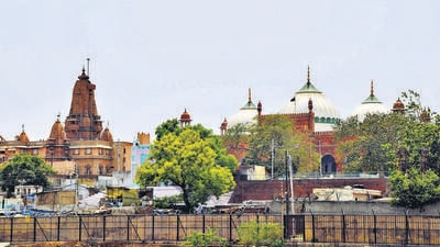 A view of Sri Krishna Janmabhoomi temple and Shahi Idgah mosque in Mathura. (ANI) A view of Sri Krishna Janmabhoomi temple and Shahi Idgah mosque in Mathura. (ANI)