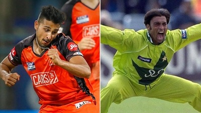 Umran Malik (L) and Shoaib Akhtar (PTI | Getty Images)