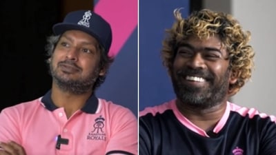 Kumar Sangakkara and Lasith Malinga (Twitter/rajasthanroyals)