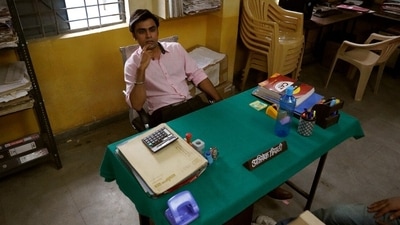 Jitendra Kumar in a still from the second season of Amazon Prime Video's Panchayat.