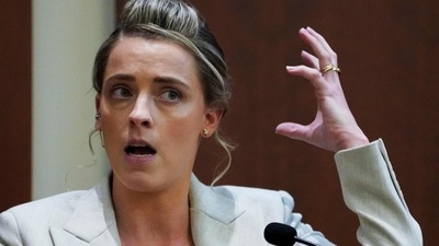 Whitney Henriquez, sister of Actor Amber Heard, testifies on the stand. (AFP) Whitney Henriquez, sister of Actor Amber Heard, testifies on the stand. (AFP)