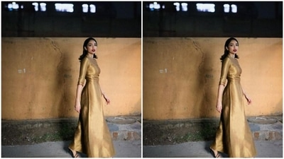 “Happy, gilded, hydrated, flourishing,” wrote Sobhita in the caption as she shared the pictures. (Instagram/@sobhitad)
