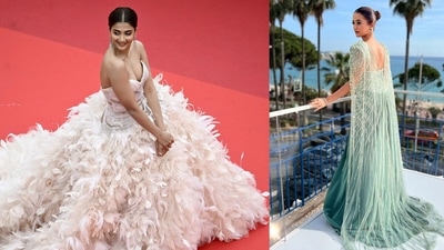 Pooja Hegde and Helly Shah at Cannes Film Festival. (AFP/Instagram) Pooja Hegde and Helly Shah at Cannes Film Festival. (AFP/Instagram)
