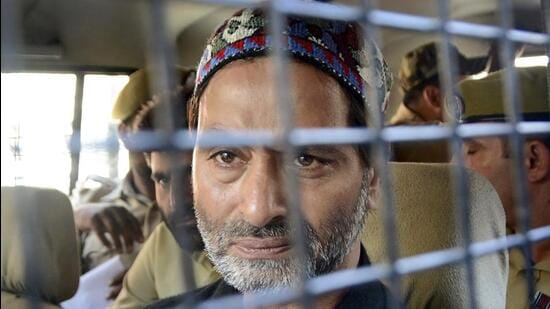 JKLF chief Yasin Malik was convicted by a Delhi court in a terror funding case on Thursday. (PTI file photo)
