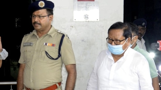 West Bengal minister Paresh Adhikary arrives at the CBI office, to appear before the investigation agency, in alleged illegal teachers recruitment scam case, in Kolkata. (ANI Photo) (Saikat Paul)