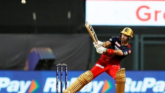 Glenn Maxwell of Royal Challengers Bangalore in action against Gujarat Titans(IPL)