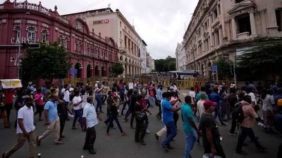 A protest march in Colombo, Sri Lanka.&nbsp;(AP)