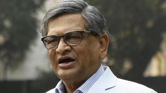 S M Krishna was a former external affairs minister and Karnataka chief minister.(HT Photo)