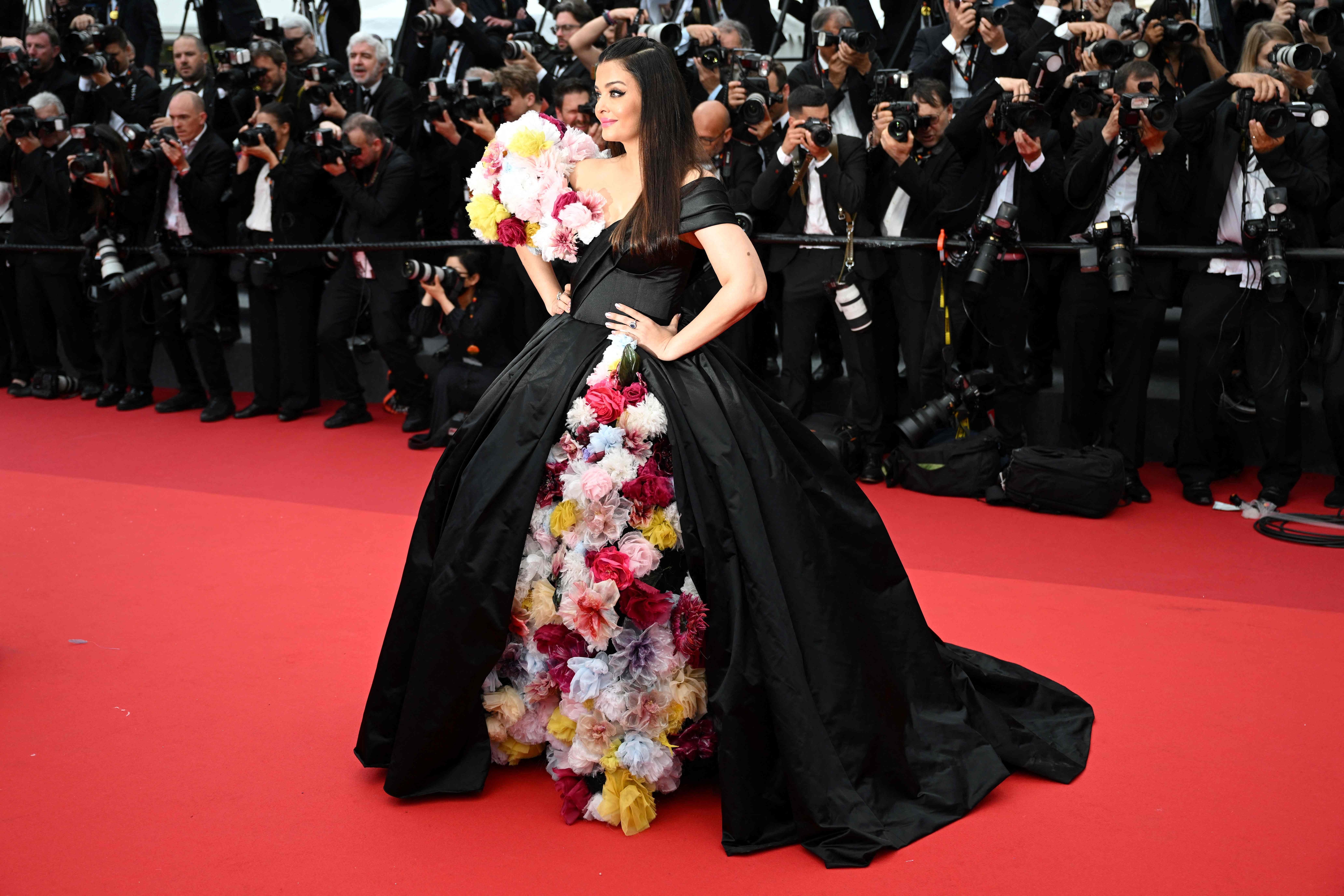 Aishwarya Rai Gets Dramatic in Couture Dress at Cannes Film