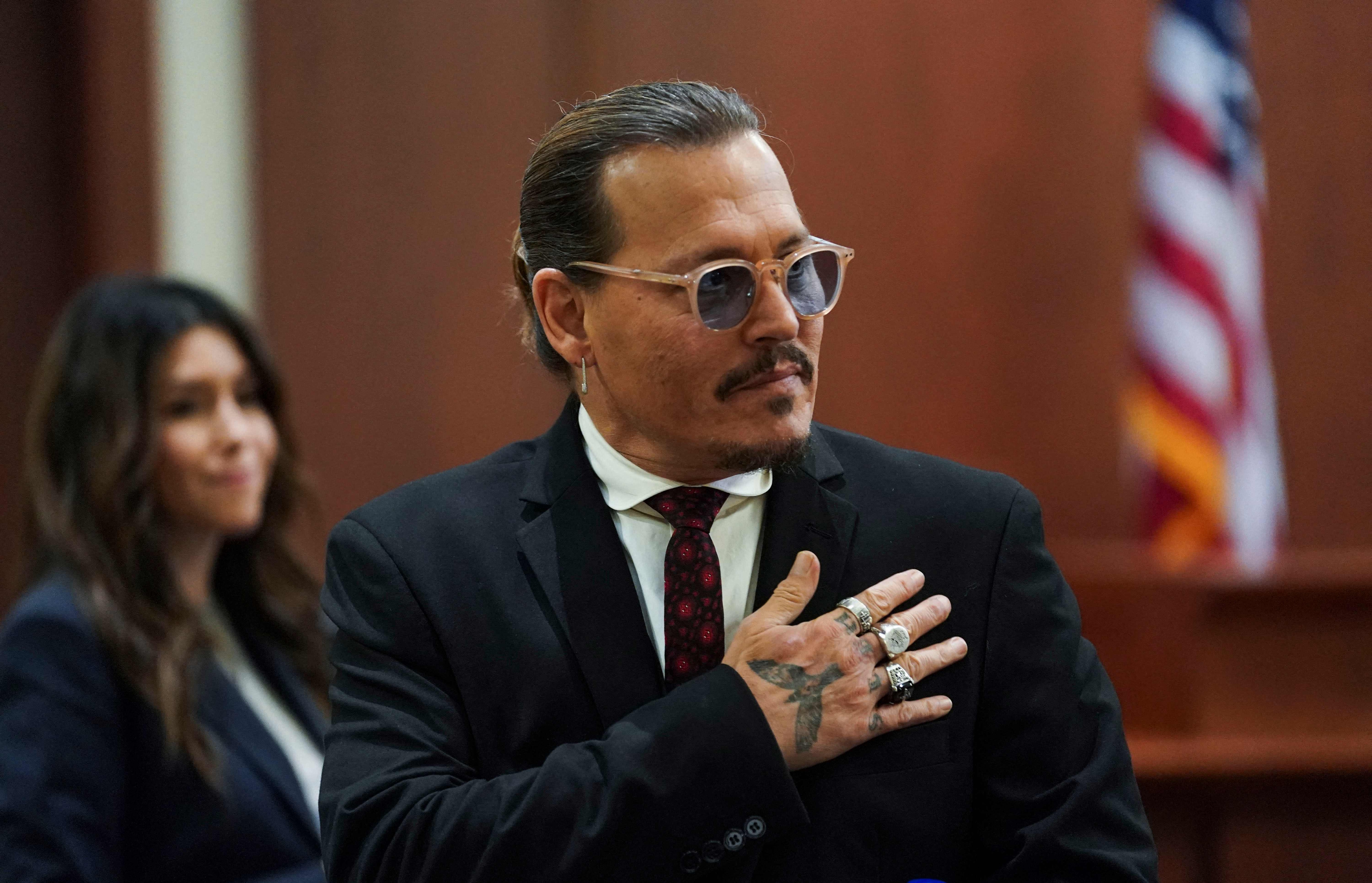 Actor Johnny Depp during his defamation trial against his ex-wife Amber Heard. (AFP) Actor Johnny Depp during his defamation trial against his ex-wife Amber Heard. (AFP)