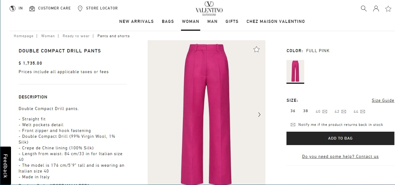 Aishwarya Rai's pink pants from Valentino&nbsp;(valentino.com )