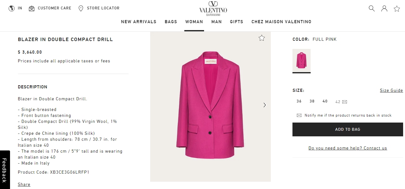 Aishwarya Rai's pink blazer from Valentino&nbsp;(valentino.com)