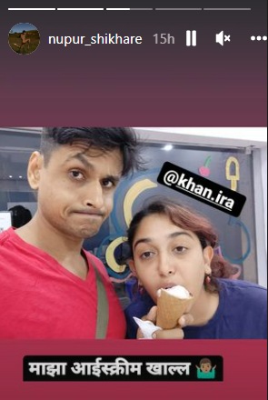 Nupur Shikhare with her girlfriend Ira Khan.