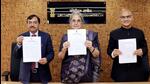 Jammu and Kashmir Delimitation Commission signs the final order for restructuring the Assembly seats in the Union Territory, in Srinagar on May 5. (ANI) Jammu and Kashmir Delimitation Commission signs the final order for restructuring the Assembly seats in the Union Territory, in Srinagar on May 5. (ANI)