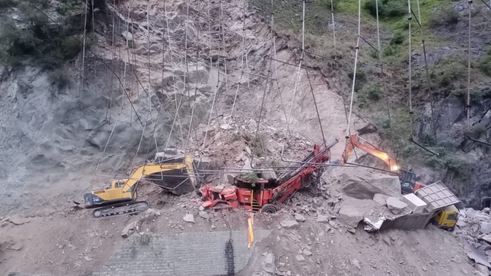 Few feared trapped in J&K's Ramban as under-construction tunnel collapses 