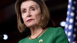 US Speaker of the House, Nancy Pelosi, Democrat of California, speaks during her weekly press briefing on Capitol Hill in Washington, DC.