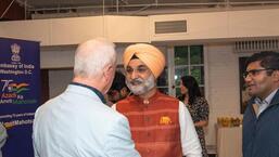 Indian ambassador to the US Taranjit Singh Sandhi with US Congressman Jerry McNerney at the India House in WashingtonC