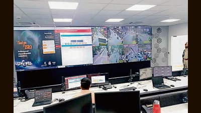 The Integrated Command and Control Centre at the Ludhiana MC’s Zone-D office has been established at a cost of  ₹35.96 crore. (Harvinder Singh/HT)