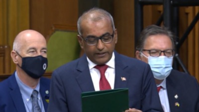 Chandra Arya , who spoke in Kannada in Canadian parliament, hails from Dwaralu village in Shira taluka of Tumakuru district in Karnataka. (Twitter/screengrab) Chandra Arya , who spoke in Kannada in Canadian parliament, hails from Dwaralu village in Shira taluka of Tumakuru district in Karnataka. (Twitter/screengrab)