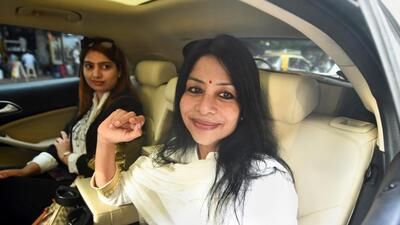 Indrani Mukerjea stepped out of the Byculla women’s jail at about 5.25pm and stepped in a Mercedes Benz that came to fetch her. (PTI) Indrani Mukerjea stepped out of the Byculla women’s jail at about 5.25pm and stepped in a Mercedes Benz that came to fetch her. (PTI)